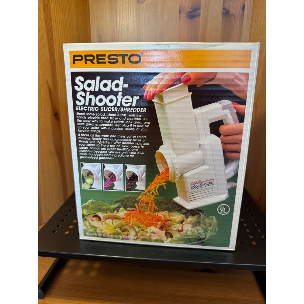 Vintage Presto SaladShooter Electric Slicer Shredder 02910 Open Box 1989